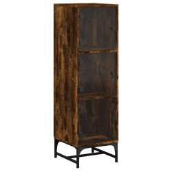 vidaXL Aparador con puertas de vidrio roble ahumado 35x37x120 cm
