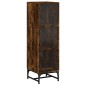 vidaXL Aparador con puertas de vidrio roble ahumado 35x37x120 cm vidaXL Aparador con puertas de vidrio roble ahumado 35x37x120 cm