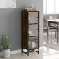 vidaXL Aparador con puertas de vidrio roble ahumado 35x37x120 cm vidaXL Aparador con puertas de vidrio roble ahumado 35x37x120 cm