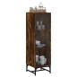 vidaXL Aparador con puertas de vidrio roble ahumado 35x37x120 cm vidaXL Aparador con puertas de vidrio roble ahumado 35x37x120 cm