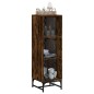 vidaXL Aparador con puertas de vidrio roble ahumado 35x37x120 cm vidaXL Aparador con puertas de vidrio roble ahumado 35x37x120 cm