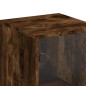 vidaXL Aparador con puertas de vidrio roble ahumado 35x37x120 cm vidaXL Aparador con puertas de vidrio roble ahumado 35x37x120 cm