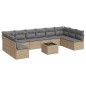 vidaXL Set de sofás de jardín 11pzas con cojines ratán sintético beige vidaXL Set de sofás de jardín 11pzas con cojines ratán sintético beige