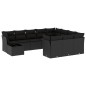 vidaXL Set de sofás de jardín 11 pzas y cojines ratán sintético negro vidaXL Set de sofás de jardín 11 pzas y cojines ratán sintético negro