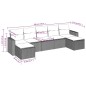 vidaXL Set de comedor de jardín 7 pzas y cojines ratán sintético negro