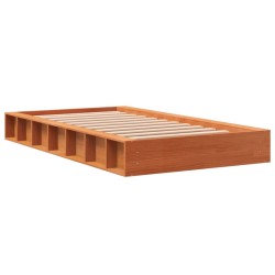 vidaXL Estructura de cama madera maciza pino marrón cera 100x200 cm