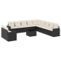 vidaXL Set de sofás de jardín 12 piezas cojines ratán sintético negro vidaXL Set de sofás de jardín 12 piezas cojines ratán sintético negro