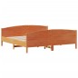 vidaXL Estructura cama con cabecero madera pino marrón cera 180x200 cm