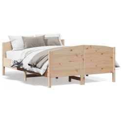 vidaXL Estructura de cama con cabecero madera maciza pino 140x190 cm