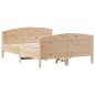 vidaXL Estructura de cama con cabecero madera maciza pino 140x190 cm