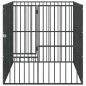 vidaXL Corralito para perros con 4 paneles acero galvanizado negro