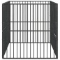vidaXL Corralito para perros con 4 paneles acero galvanizado negro