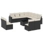 vidaXL Set de sofás de jardín 12 piezas cojines ratán sintético negro vidaXL Set de sofás de jardín 12 piezas cojines ratán sintético negro