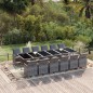 vidaXL Set comedor jardín 13 pzas con cojines ratán sintético gris vidaXL Set comedor jardín 13 pzas con cojines ratán sintético gris