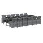 vidaXL Set comedor jardín 13 pzas con cojines ratán sintético gris vidaXL Set comedor jardín 13 pzas con cojines ratán sintético gris