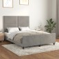 vidaXL Estructura de cama con cabecero terciopelo gris claro 140x190cm vidaXL Estructura de cama con cabecero terciopelo gris claro 140x190cm