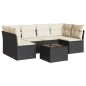 vidaXL Set de comedor de jardín 7 pzas y cojines ratán sintético negro vidaXL Set de comedor de jardín 7 pzas y cojines ratán sintético negro