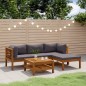 vidaXL Muebles de jardín 5 pzas cojines madera maciza de acacia vidaXL Muebles de jardín 5 pzas cojines madera maciza de acacia