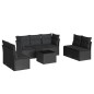 vidaXL Set de sofás de jardín 8 piezas y cojines ratán sintético negro vidaXL Set de sofás de jardín 8 piezas y cojines ratán sintético negro