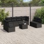 vidaXL Set de sofás de jardín 8 piezas y cojines ratán sintético negro vidaXL Set de sofás de jardín 8 piezas y cojines ratán sintético negro