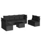 vidaXL Set de sofás de jardín 8 piezas y cojines ratán sintético negro vidaXL Set de sofás de jardín 8 piezas y cojines ratán sintético negro
