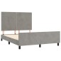 vidaXL Estructura de cama con cabecero terciopelo gris claro 140x190cm vidaXL Estructura de cama con cabecero terciopelo gris claro 140x190cm