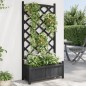 vidaXL Jardinera con enrejado madera maciza de abeto negro vidaXL Jardinera con enrejado madera maciza de abeto negro