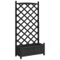 vidaXL Jardinera con enrejado madera maciza de abeto negro vidaXL Jardinera con enrejado madera maciza de abeto negro