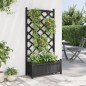 vidaXL Jardinera con enrejado madera maciza de abeto negro vidaXL Jardinera con enrejado madera maciza de abeto negro