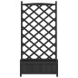 vidaXL Jardinera con enrejado madera maciza de abeto negro vidaXL Jardinera con enrejado madera maciza de abeto negro
