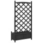 vidaXL Jardinera con enrejado madera maciza de abeto negro vidaXL Jardinera con enrejado madera maciza de abeto negro