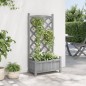 vidaXL Jardinera con enrejado madera maciza de abeto gris vidaXL Jardinera con enrejado madera maciza de abeto gris