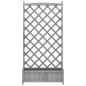 vidaXL Jardinera con enrejado madera maciza de abeto gris vidaXL Jardinera con enrejado madera maciza de abeto gris