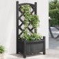 vidaXL Jardinera con enrejado madera maciza de abeto negro vidaXL Jardinera con enrejado madera maciza de abeto negro