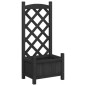 vidaXL Jardinera con enrejado madera maciza de abeto negro vidaXL Jardinera con enrejado madera maciza de abeto negro