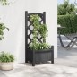 vidaXL Jardinera con enrejado madera maciza de abeto negro vidaXL Jardinera con enrejado madera maciza de abeto negro