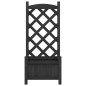 vidaXL Jardinera con enrejado madera maciza de abeto negro vidaXL Jardinera con enrejado madera maciza de abeto negro