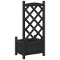 vidaXL Jardinera con enrejado madera maciza de abeto negro vidaXL Jardinera con enrejado madera maciza de abeto negro