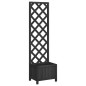 vidaXL Jardinera con enrejado madera maciza de abeto negro vidaXL Jardinera con enrejado madera maciza de abeto negro