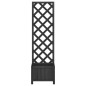 vidaXL Jardinera con enrejado madera maciza de abeto negro vidaXL Jardinera con enrejado madera maciza de abeto negro