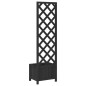 vidaXL Jardinera con enrejado madera maciza de abeto negro vidaXL Jardinera con enrejado madera maciza de abeto negro