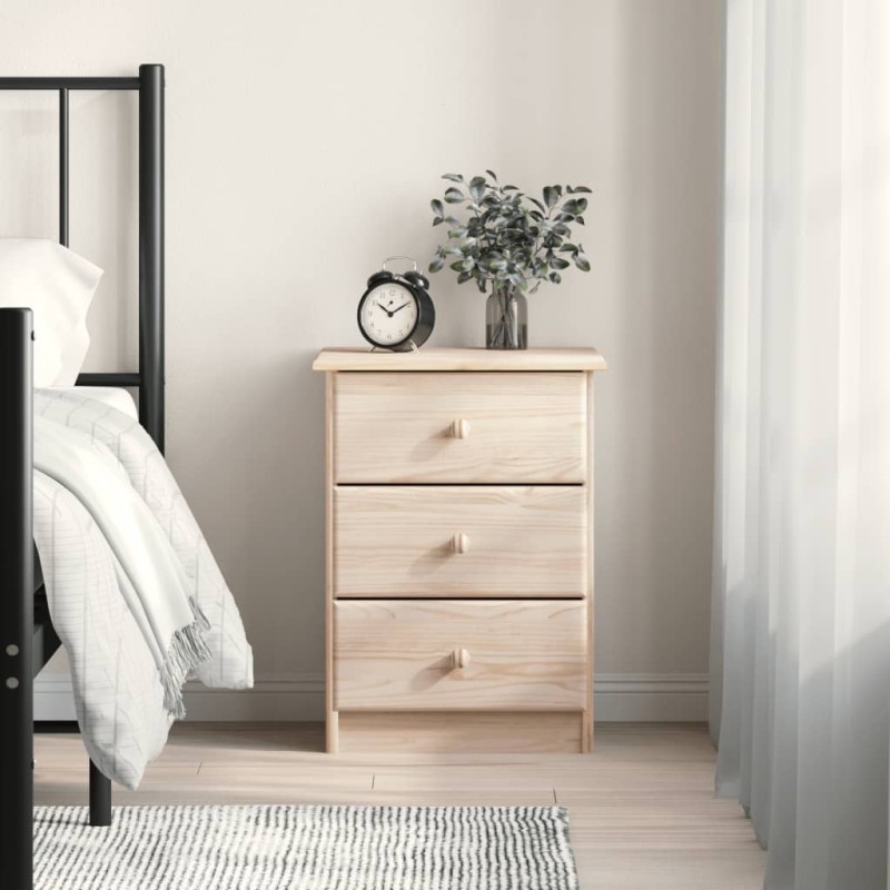 vidaXL Mesita de noche ALTA madera maciza de pino 41x35x55 cm vidaXL Mesita de noche ALTA madera maciza de pino 41x35x55 cm