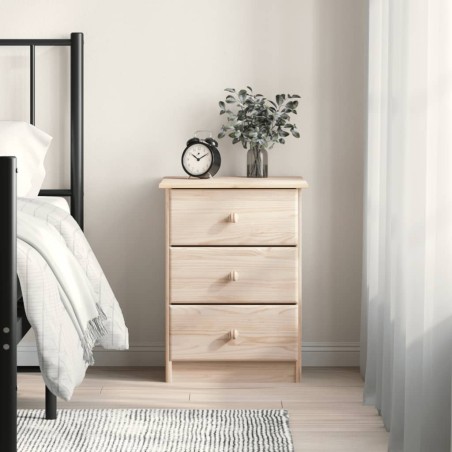 vidaXL Mesita de noche ALTA madera maciza de pino 41x35x55 cm
