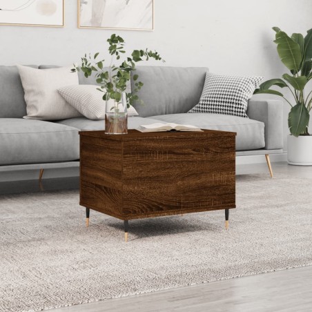 vidaXL Mesa de centro madera contrachapada roble marrón 60x44,5x45 cm