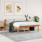 vidaXL Cama para mayores madera maciza de pino marrón cera 140x190 cm vidaXL Cama para mayores madera maciza de pino marrón cera 140x190 cm