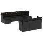 vidaXL Set de sofás de jardín 10 pzas cojines ratán sintético negro vidaXL Set de sofás de jardín 10 pzas cojines ratán sintético negro