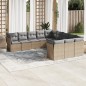 vidaXL Set de sofás de jardín 11pzas con cojines ratán sintético beige vidaXL Set de sofás de jardín 11pzas con cojines ratán sintético beige