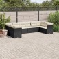 vidaXL Set de sofás de jardín 10 pzas cojines ratán sintético negro vidaXL Set de sofás de jardín 10 pzas cojines ratán sintético negro