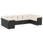 vidaXL Set de sofás de jardín 10 pzas cojines ratán sintético negro vidaXL Set de sofás de jardín 10 pzas cojines ratán sintético negro