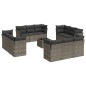 vidaXL Set sofás de jardín con cojines 13 piezas ratán sintético gris vidaXL Set sofás de jardín con cojines 13 piezas ratán sintético gris